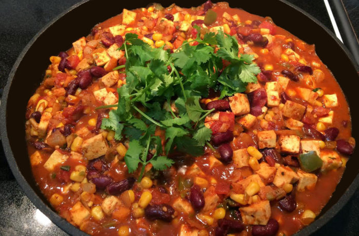 Chili végétarien au tofu et tous pleins de légumes